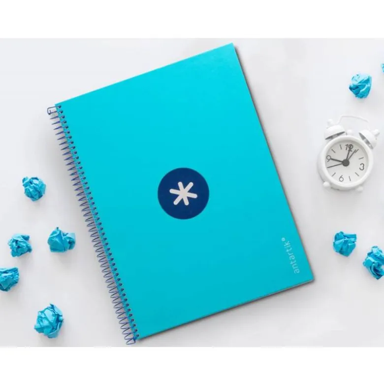 CUADERNO ESPIRAL LIDERPAPEL DIN A4 MICRO ANTARTIK RAYADO HORIZONTAL COLOR AZUL 80H