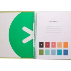 CUADERNO ESPIRAL LIDERPAPEL DIN A4 MICRO ANTARTIK RAYADO HORIZONTAL COLOR VERDE80H