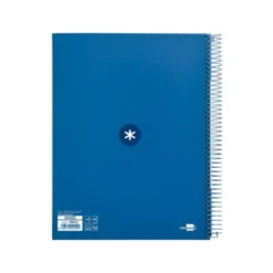 CUADERNO ESPIRAL LIDERPAPEL DIN A4 MICRO ANTARTIK CUADRICULA 5 MM COLOR AZUL CARTON FORRADO