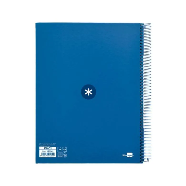 CUADERNO ESPIRAL LIDERPAPEL DIN A4 MICRO ANTARTIK CUADRICULA 5 MM COLOR AZUL CARTON FORRADO
