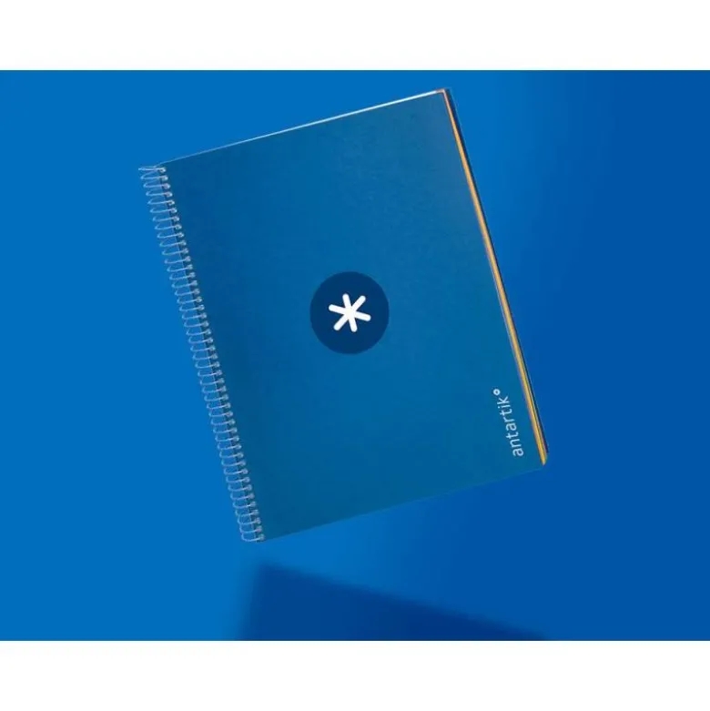 CUADERNO ESPIRAL LIDERPAPEL DIN A4 MICRO ANTARTIK CUADRICULA 5 MM COLOR AZUL CARTON FORRADO