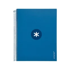 CUADERNO ESPIRAL LIDERPAPEL DIN A4 MICRO ANTARTIK CUADRICULA 5 MM COLOR AZUL CARTON FORRADO