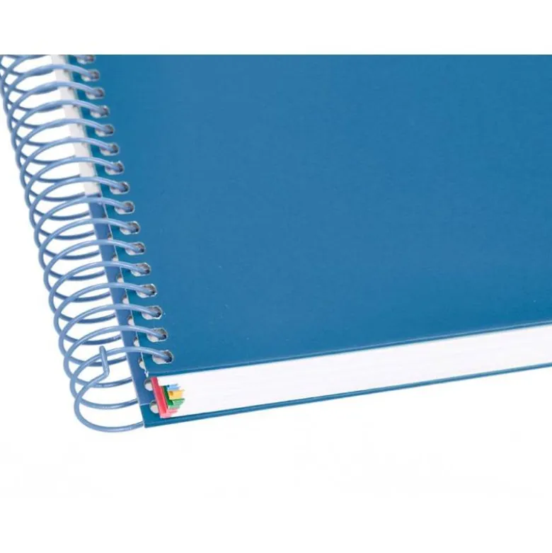 CUADERNO ESPIRAL LIDERPAPEL DIN A4 MICRO ANTARTIK CUADRICULA 5 MM COLOR AZUL CARTON FORRADO