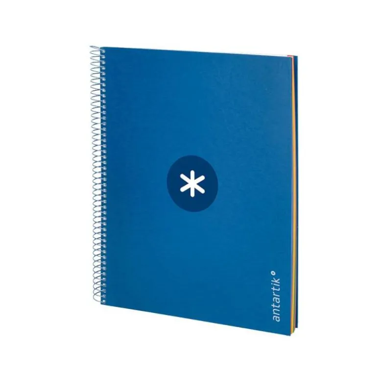 CUADERNO ESPIRAL LIDERPAPEL DIN A4 MICRO ANTARTIK CUADRICULA 5 MM COLOR AZUL CARTON FORRADO