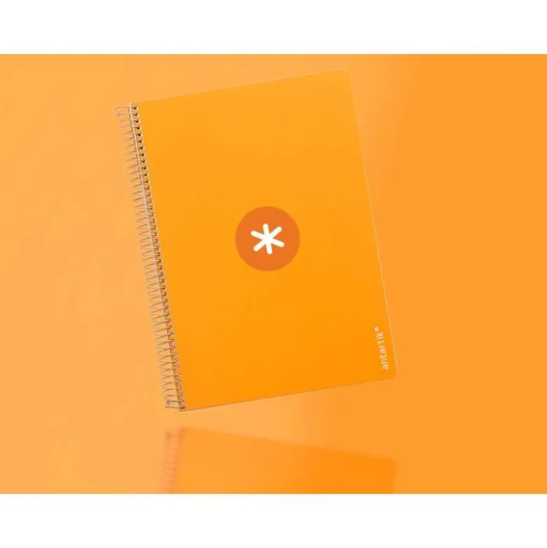CUADERNO ESPIRAL LIDERPAPEL DIN A4 MICRO ANTARTIK CUADRICULA 5 MM COLOR NARANJA 80H