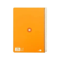 CUADERNO ESPIRAL LIDERPAPEL DIN A4 MICRO ANTARTIK CUADRICULA 5 MM COLOR NARANJA 80H