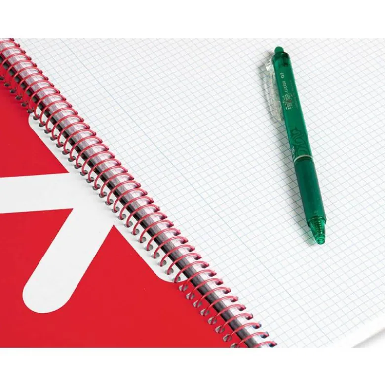 CUADERNO ESPIRAL LIDERPAPEL DIN A4 MICRO ANTARTIK CUADRICULA 5 MM COLOR ROJO 80H