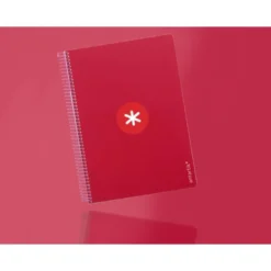 CUADERNO ESPIRAL LIDERPAPEL DIN A4 MICRO ANTARTIK CUADRICULA 5 MM COLOR ROJO 80H