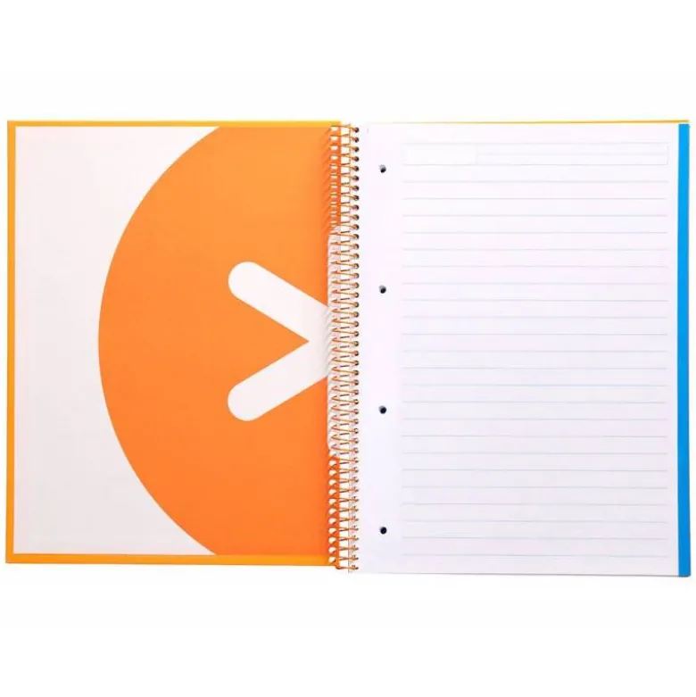 CUADERNO ESPIRAL LIDERPAPEL DIN A4 MICRO ANTARTIK RAYADO HORIZONTAL COLOR NARANJA 5 BANDA 120H
