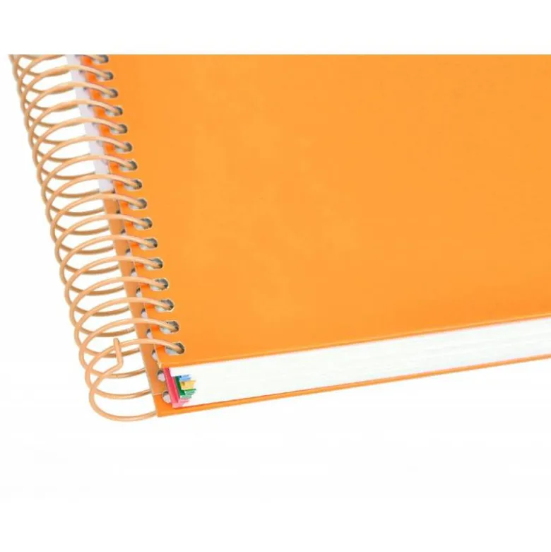 CUADERNO ESPIRAL LIDERPAPEL DIN A4 MICRO ANTARTIK RAYADO HORIZONTAL COLOR NARANJA 5 BANDA 120H