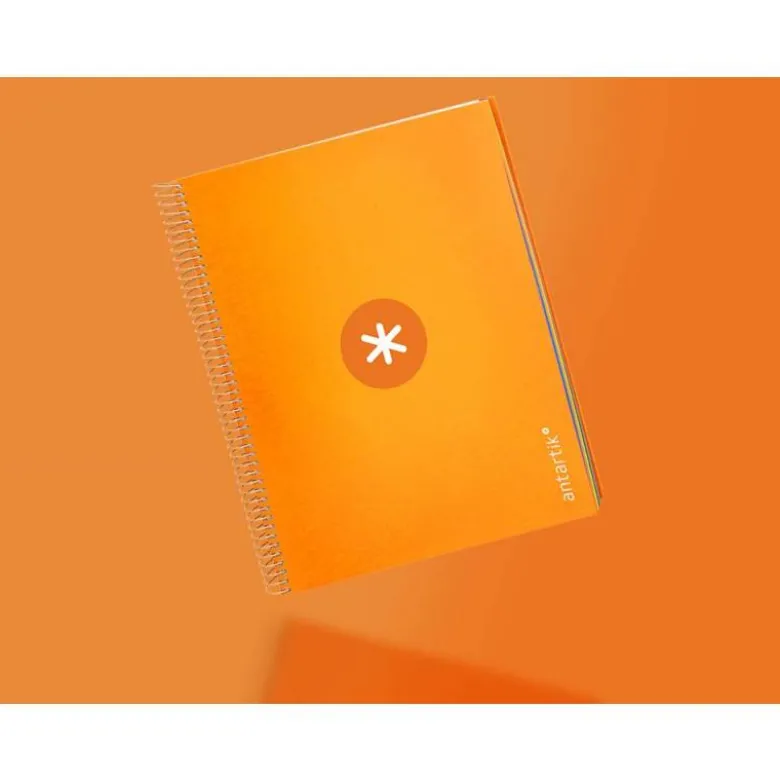 CUADERNO ESPIRAL LIDERPAPEL DIN A4 MICRO ANTARTIK RAYADO HORIZONTAL COLOR NARANJA 5 BANDA 120H