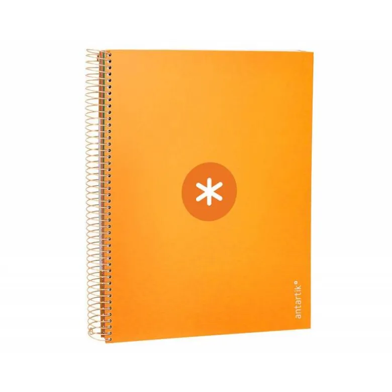 CUADERNO ESPIRAL LIDERPAPEL DIN A4 MICRO ANTARTIK RAYADO HORIZONTAL COLOR NARANJA 5 BANDA 120H