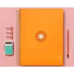 CUADERNO ESPIRAL LIDERPAPEL DIN A4 MICRO ANTARTIK RAYADO HORIZONTAL COLOR NARANJA 5 BANDA 120H