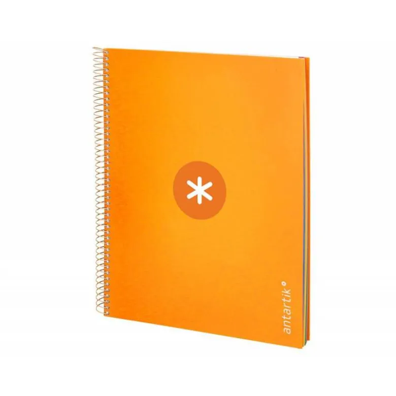 CUADERNO ESPIRAL LIDERPAPEL DIN A4 MICRO ANTARTIK RAYADO HORIZONTAL COLOR NARANJA 5 BANDA 120H