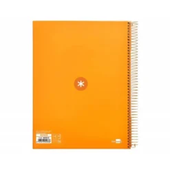 CUADERNO ESPIRAL LIDERPAPEL DIN A4 MICRO ANTARTIK RAYADO HORIZONTAL COLOR NARANJA 5 BANDA 120H