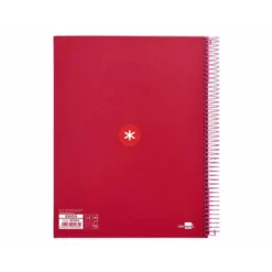 CUADERNO ESPIRAL LIDERPAPEL DIN A4 MICRO ANTARTIK RAYADO HORIZONTAL COLOR ROJO CARTON FORRADO