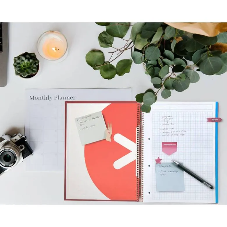 CUADERNO ESPIRAL LIDERPAPEL DIN A4 MICRO ANTARTIK CUADRICULA 5MM 5 BANDA 4 TALADROS COLOR FRAMBUESA 120H