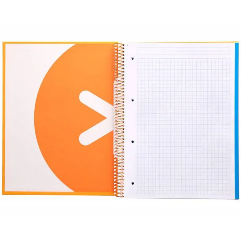 Cuaderno espiral liderpapel a4 micro antartik tapa forrada120h 100 gr cuadro 5mm 5 banda4 taladros color mostaza