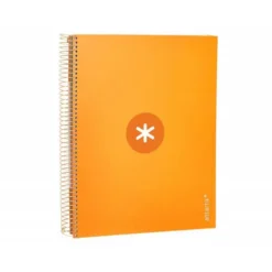 Cuaderno espiral liderpapel a4 micro antartik tapa forrada120h 100 gr cuadro 5mm 5 banda4 taladros color mostaza