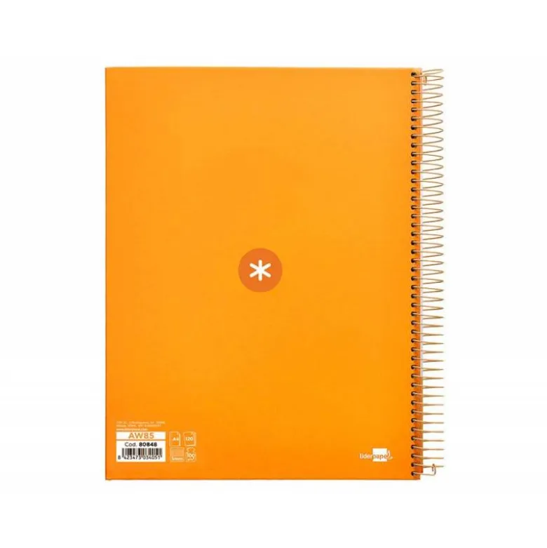 Cuaderno espiral liderpapel a4 micro antartik tapa forrada120h 100 gr cuadro 5mm 5 banda4 taladros color mostaza