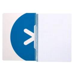 Cuaderno espiral liderpapel a4 antartik tapa dura 80h 90gr cuadro 4mm con margen color azul oscuro