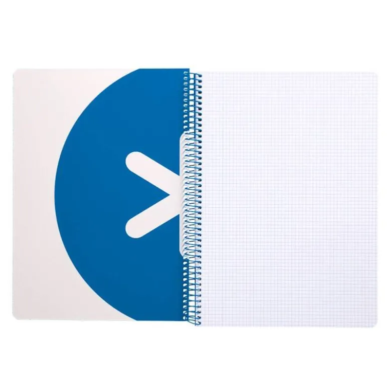 Cuaderno espiral liderpapel a4 antartik tapa dura 80h 90gr cuadro 4mm con margen color azul oscuro