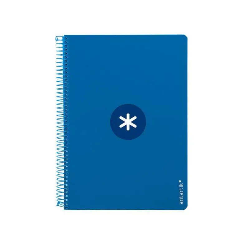Cuaderno espiral liderpapel a4 antartik tapa dura 80h 90gr cuadro 4mm con margen color azul oscuro