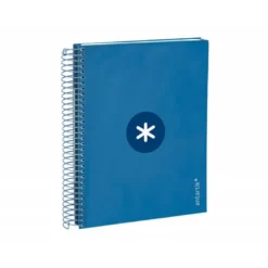CUADERNO ESPIRAL LIDERPAPEL A5 MICRO ANTARTIK TAPA FORRADA120H 100 GR CUADRO 5MM 5 BANDA6 TALADROS COLOR AZUL OSCURO