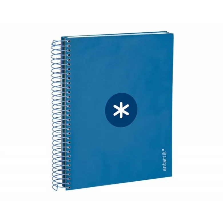 CUADERNO ESPIRAL LIDERPAPEL A5 MICRO ANTARTIK TAPA FORRADA120H 100 GR CUADRO 5MM 5 BANDA6 TALADROS COLOR AZUL OSCURO