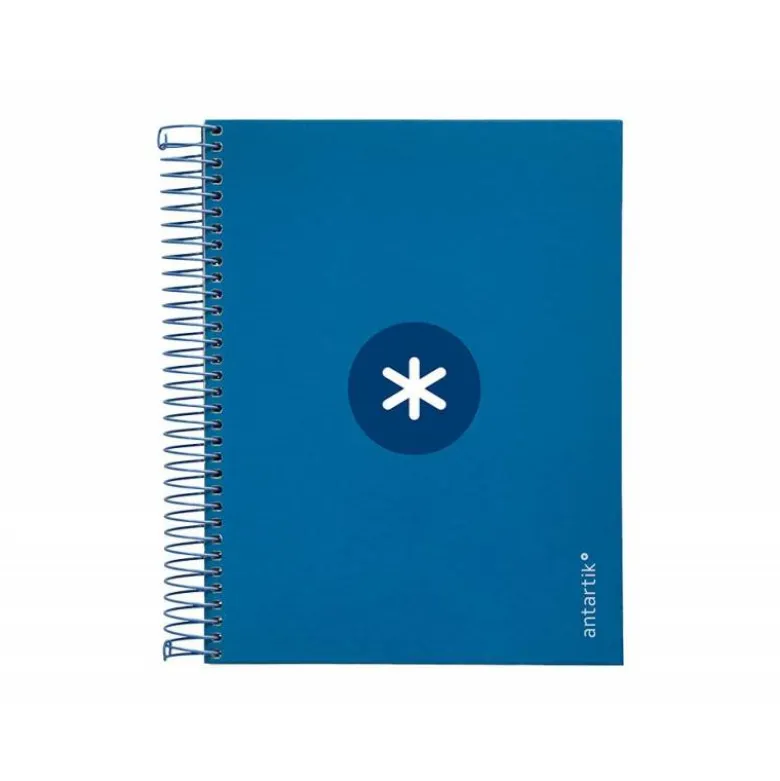 CUADERNO ESPIRAL LIDERPAPEL A5 MICRO ANTARTIK TAPA FORRADA120H 100 GR CUADRO 5MM 5 BANDA6 TALADROS COLOR AZUL OSCURO