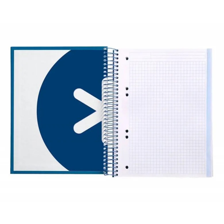 CUADERNO ESPIRAL LIDERPAPEL A5 MICRO ANTARTIK TAPA FORRADA120H 100 GR CUADRO 5MM 5 BANDA6 TALADROS COLOR AZUL OSCURO