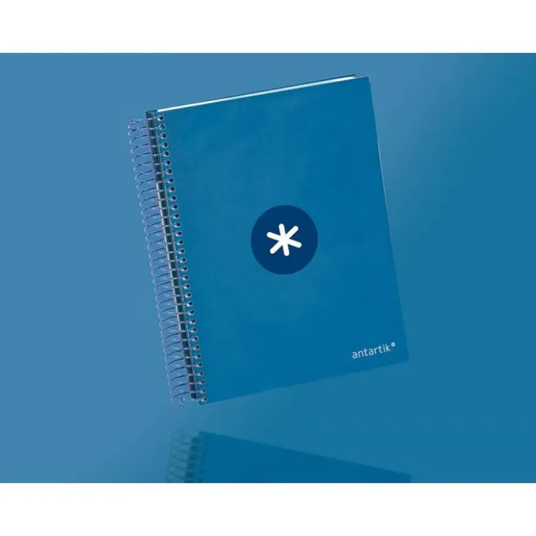 CUADERNO ESPIRAL LIDERPAPEL A5 MICRO ANTARTIK TAPA FORRADA120H 100 GR CUADRO 5MM 5 BANDA6 TALADROS COLOR AZUL OSCURO