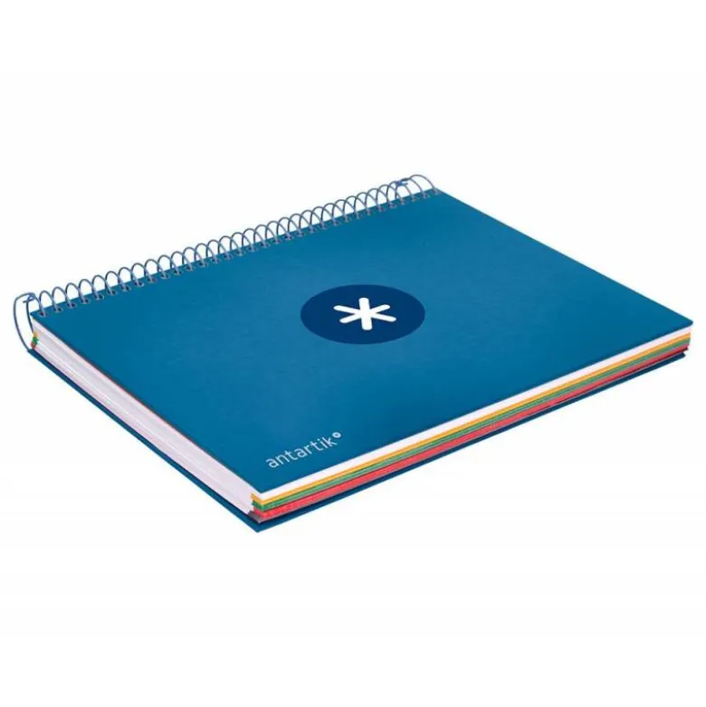 CUADERNO ESPIRAL LIDERPAPEL A5 MICRO ANTARTIK TAPA FORRADA120H 100 GR CUADRO 5MM 5 BANDA6 TALADROS COLOR AZUL OSCURO