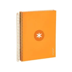 CUADERNO ESPIRAL LIDERPAPEL A5 MICRO ANTARTIK TAPA FORRADA120H 100 GR CUADRO 5MM 5 BANDA6 TALADROS COLOR MOSTAZA