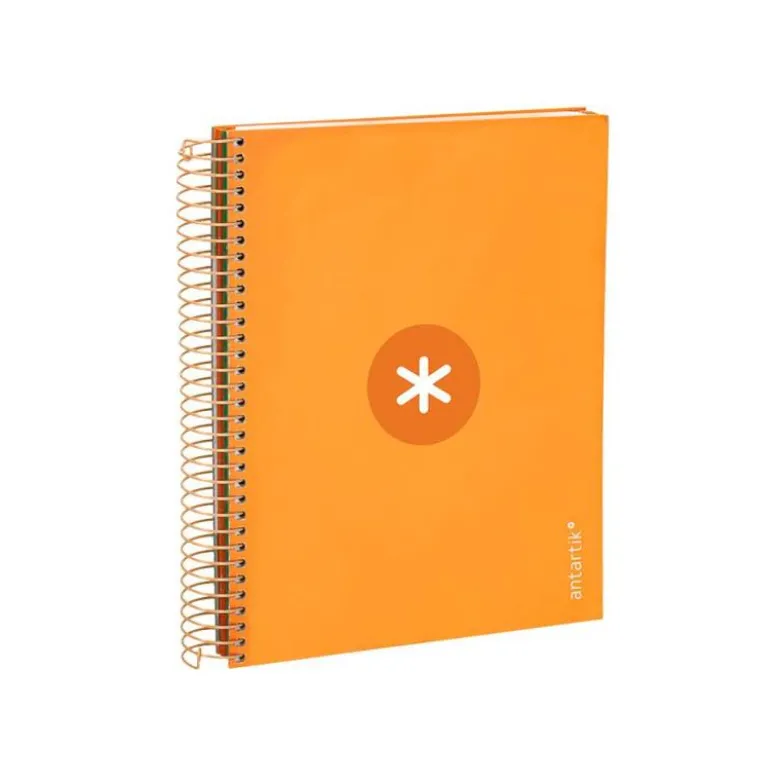 CUADERNO ESPIRAL LIDERPAPEL A5 MICRO ANTARTIK TAPA FORRADA120H 100 GR CUADRO 5MM 5 BANDA6 TALADROS COLOR MOSTAZA
