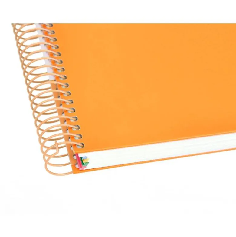 CUADERNO ESPIRAL LIDERPAPEL A5 MICRO ANTARTIK TAPA FORRADA120H 100 GR CUADRO 5MM 5 BANDA6 TALADROS COLOR MOSTAZA