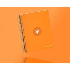 CUADERNO ESPIRAL LIDERPAPEL A5 MICRO ANTARTIK TAPA FORRADA120H 100 GR CUADRO 5MM 5 BANDA6 TALADROS COLOR MOSTAZA
