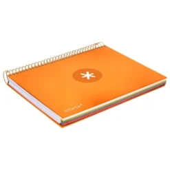 CUADERNO ESPIRAL LIDERPAPEL A5 MICRO ANTARTIK TAPA FORRADA120H 100 GR CUADRO 5MM 5 BANDA6 TALADROS COLOR MOSTAZA