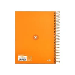 CUADERNO ESPIRAL LIDERPAPEL A5 MICRO ANTARTIK TAPA FORRADA120H 100 GR CUADRO 5MM 5 BANDA6 TALADROS COLOR MOSTAZA