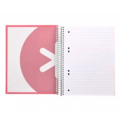 CUADERNO ESPIRAL LIDERPAPEL A5 MICRO ANTARTIK TAPA FORRADA120H 100 GR HORIZONTAL 5 BANDA6 TALADROS COLOR CORAL