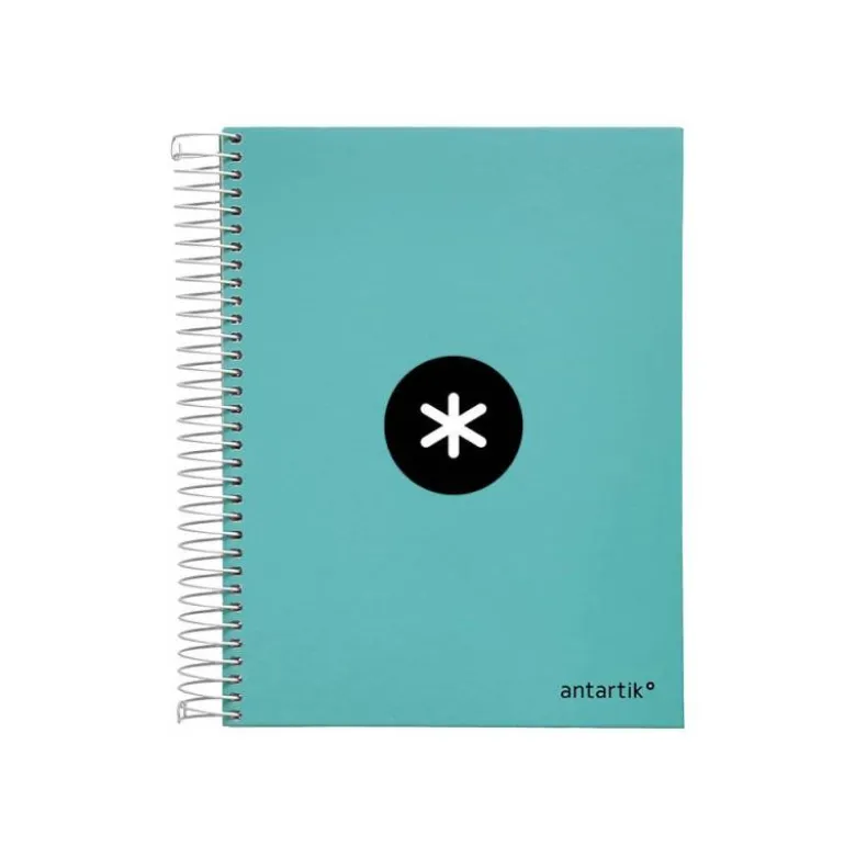 CUADERNO ESPIRAL LIDERPAPEL A5 MICRO ANTARTIK TAPA FORRADA120H 100 GR HORIZONTAL 5 BANDA6 TALADROS COLOR MENTA