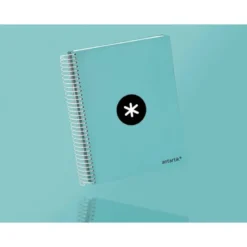 CUADERNO ESPIRAL LIDERPAPEL A5 MICRO ANTARTIK TAPA FORRADA120H 100 GR HORIZONTAL 5 BANDA6 TALADROS COLOR MENTA