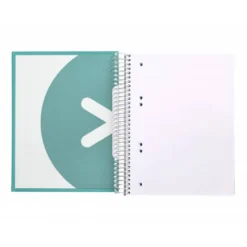 CUADERNO ESPIRAL LIDERPAPEL A5 MICRO ANTARTIK TAPA FORRADA120H 100 GR LISO 5 BANDAS 6 TALADROS COLOR MENTA