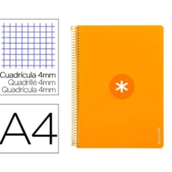 CUADERNO ESPIRAL LIDERPAPEL A4 ANTARTIK TAPA DURA 80H 100GR CUADRO 4MM CON MARGEN COLOR MOSTAZA