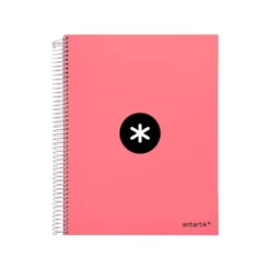 CUADERNO ESPIRAL LIDERPAPEL DIN A4 MICRO ANTARTIK LISO COLOR ROSA CARTON FORRADO