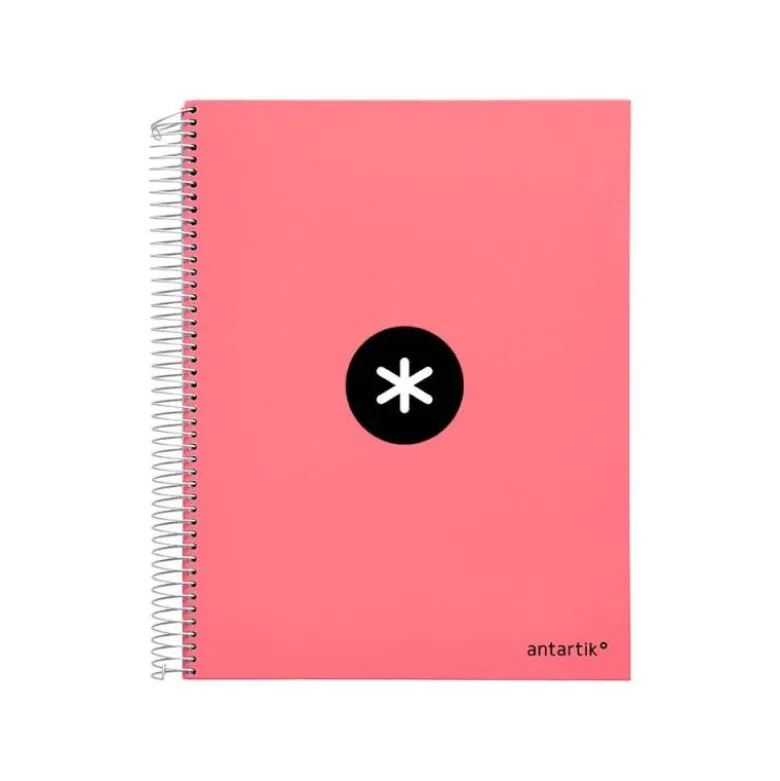 CUADERNO ESPIRAL LIDERPAPEL DIN A4 MICRO ANTARTIK LISO COLOR ROSA CARTON FORRADO