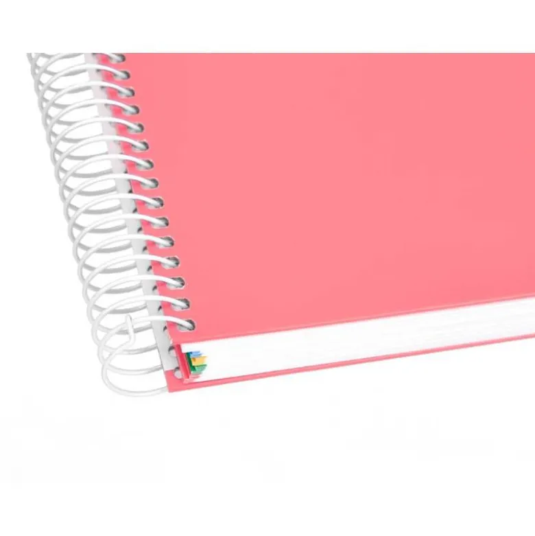 CUADERNO ESPIRAL LIDERPAPEL DIN A4 MICRO ANTARTIK LISO COLOR ROSA CARTON FORRADO