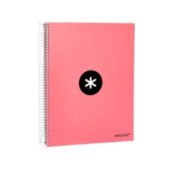 CUADERNO ESPIRAL LIDERPAPEL DIN A4 MICRO ANTARTIK LISO COLOR ROSA CARTON FORRADO