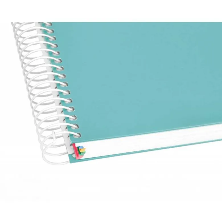 CUADERNO ESPIRAL LIDERPAPEL DIN A4 MICRO ANTARTIK LISO COLOR AZUL CARTON FORRADO