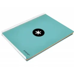 CUADERNO ESPIRAL LIDERPAPEL DIN A4 MICRO ANTARTIK LISO COLOR AZUL CARTON FORRADO
